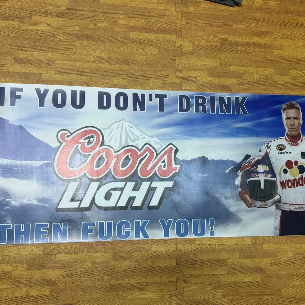 Coors Light Funny Banner Adult Humor Beer Mancave Bar Decor 45” x‎ 18”
